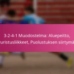3-2-4-1 Muodostelma: Aluepeitto, Puristusliikkeet, Puolustuksen siirtymät