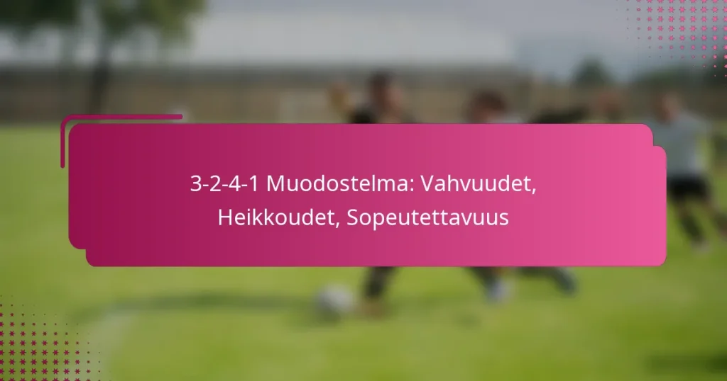 3-2-4-1 Muodostelma: Vahvuudet, Heikkoudet, Sopeutettavuus