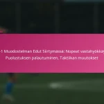 3-2-4-1 Muodostelman Edut Siirtymässä: Nopeat vastahyökkäykset, Puolustuksen palautuminen, Taktiikan muutokset