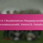 3-2-4-1 Muodostelman Pelaajadynamiikka: Vuorovaikutusmallit, Viestintä, Paikallispeli