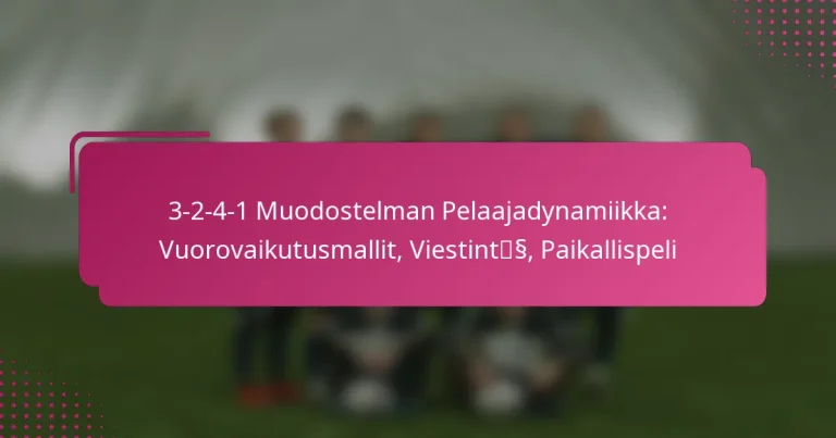 3-2-4-1 Muodostelman Pelaajadynamiikka: Vuorovaikutusmallit, Viestintä, Paikallispeli