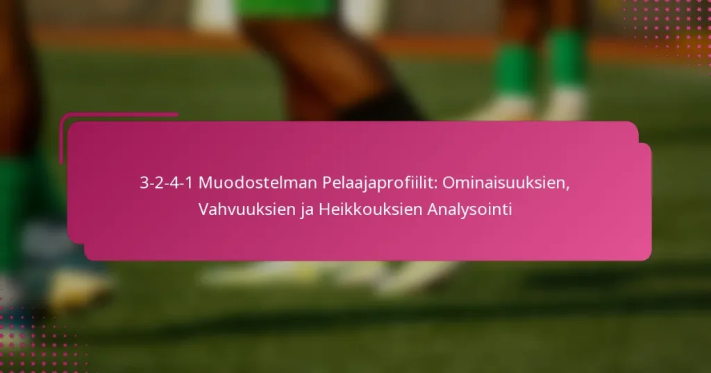 3-2-4-1 Muodostelman Pelaajaprofiilit: Ominaisuuksien, Vahvuuksien ja Heikkouksien Analysointi