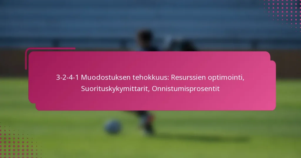 3-2-4-1 Muodostuksen tehokkuus: Resurssien optimointi, Suorituskykymittarit, Onnistumisprosentit