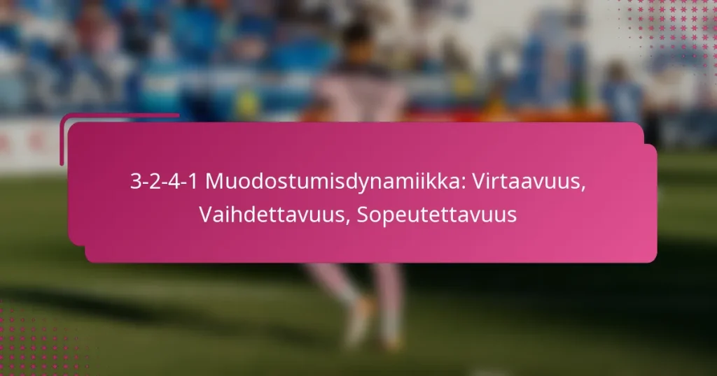 3-2-4-1 Muodostumisdynamiikka: Virtaavuus, Vaihdettavuus, Sopeutettavuus