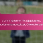 3-2-4-1 Rakenne: Pelaajajakauma, Muodostumamuutokset, Otteluskenaariot