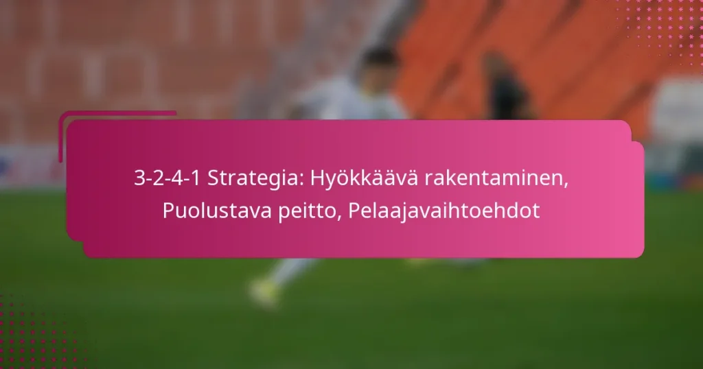 3-2-4-1 Strategia: Hyökkäävä rakentaminen, Puolustava peitto, Pelaajavaihtoehdot