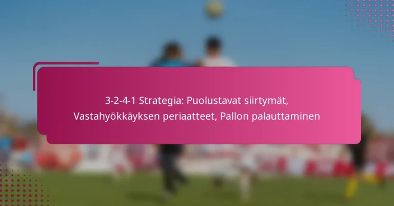 3-2-4-1 Strategia: Puolustavat siirtymät, Vastahyökkäyksen periaatteet, Pallon palauttaminen