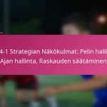 3-2-4-1 Strategian Näkökulmat: Pelin hallinta, Ajan hallinta, Raskauden säätäminen