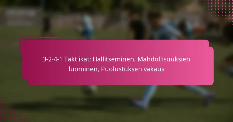 3-2-4-1 Taktiikat: Hallitseminen, Mahdollisuuksien luominen, Puolustuksen vakaus