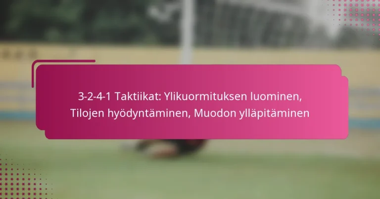 3-2-4-1 Taktiikat: Ylikuormituksen luominen, Tilojen hyödyntäminen, Muodon ylläpitäminen