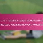 3-2-4-1 Taktiikka-säätö: Muodostelman muutokset, Pelaajavaihdokset, Pelitaktiikat