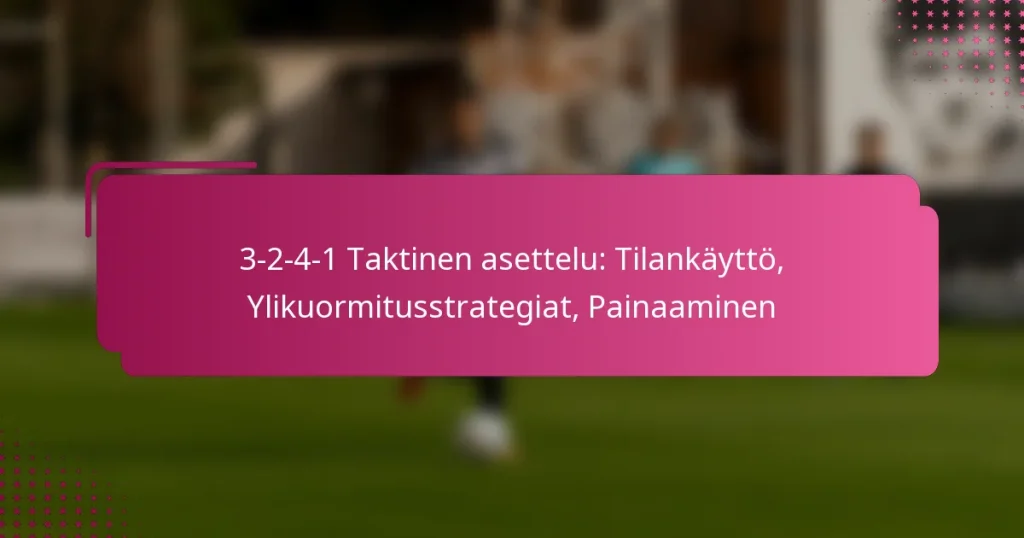 3-2-4-1 Taktinen asettelu: Tilankäyttö, Ylikuormitusstrategiat, Painaaminen