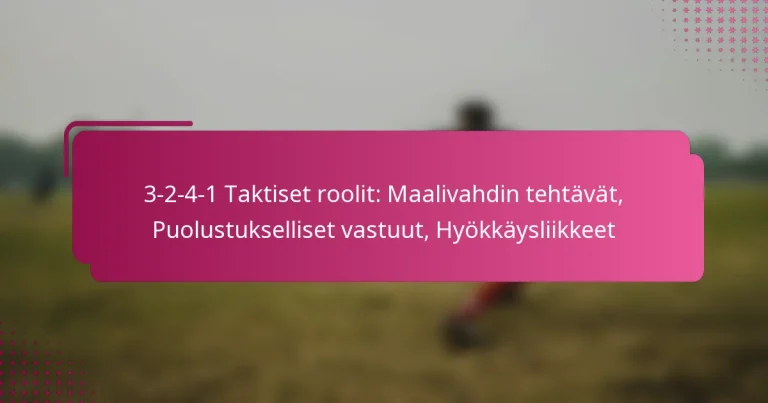3-2-4-1 Taktiset roolit: Maalivahdin tehtävät, Puolustukselliset vastuut, Hyökkäysliikkeet