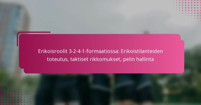 Erikoisroolit 3-2-4-1-formaatiossa: Erikoistilanteiden toteutus, taktiset rikkomukset, pelin hallinta