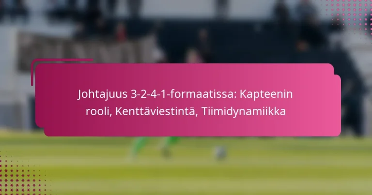 Johtajuus 3-2-4-1-formaatissa: Kapteenin rooli, Kenttäviestintä, Tiimidynamiikka