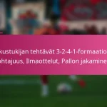 Keskustukijan tehtävät 3-2-4-1-formaatiossa: Johtajuus, Ilmaottelut, Pallon jakaminen