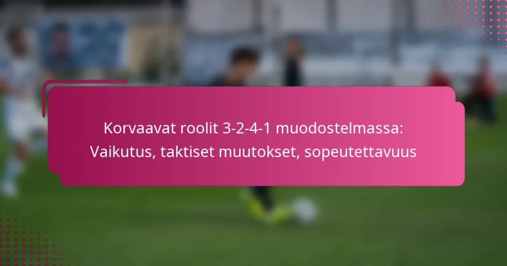 Korvaavat roolit 3-2-4-1 muodostelmassa: Vaikutus, taktiset muutokset, sopeutettavuus
