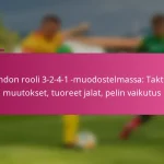 Vaihdon rooli 3-2-4-1 -muodostelmassa: Taktiset muutokset, tuoreet jalat, pelin vaikutus