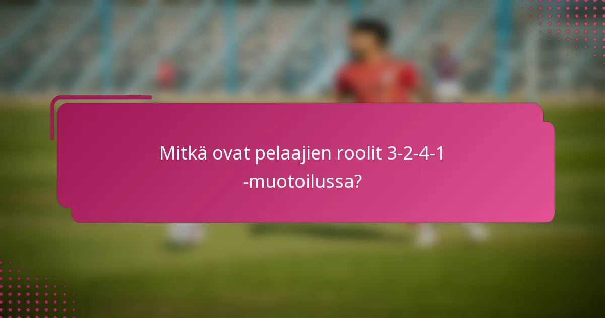 Mitkä ovat pelaajien roolit 3-2-4-1 -muotoilussa?