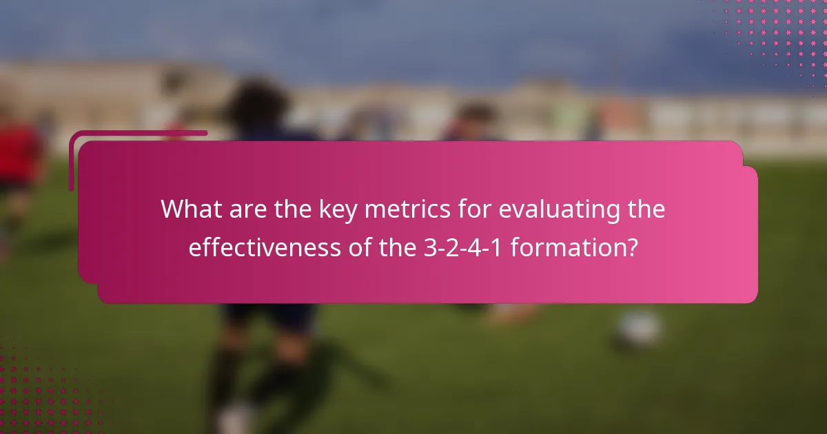 What are the key metrics for evaluating the effectiveness of the 3-2-4-1 formation?