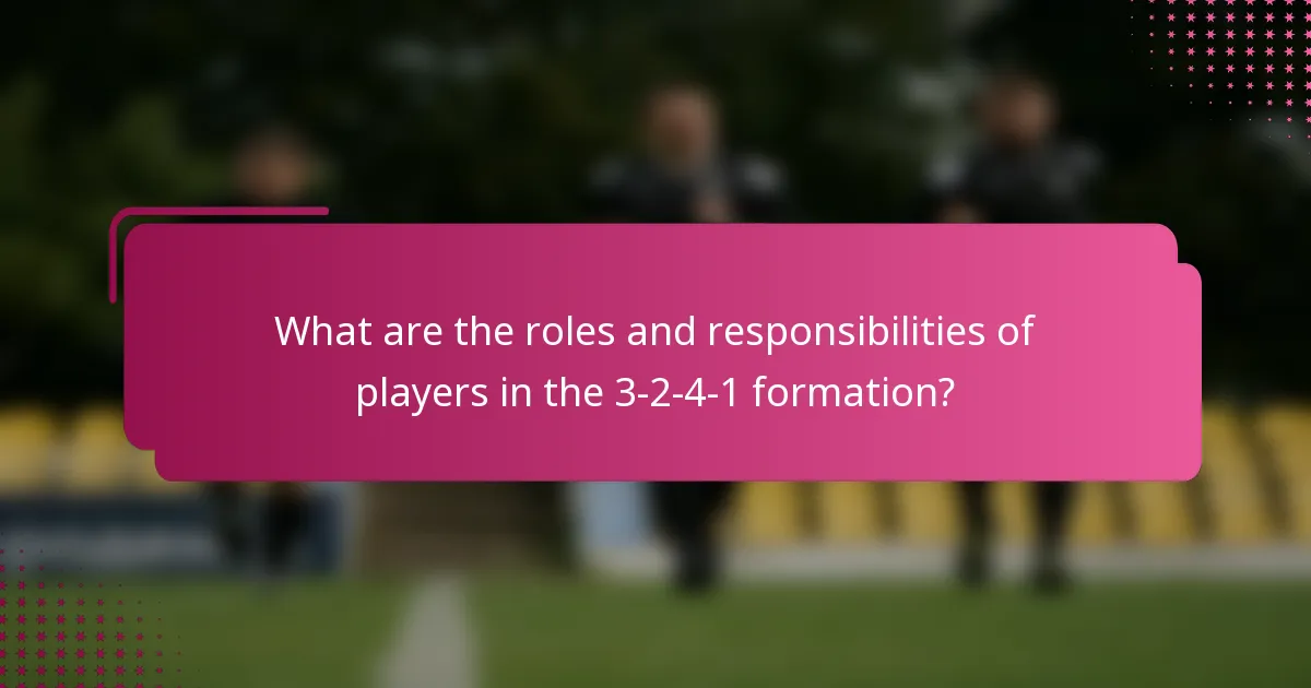 What are the roles and responsibilities of players in the 3-2-4-1 formation?
